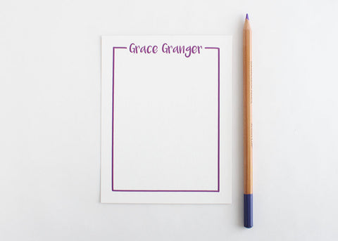 Personalized Stationery - Set of 10 Flat Note Cards