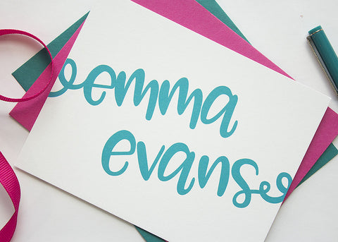 Personalized Stationery - Set of 10 Folded Note Cards