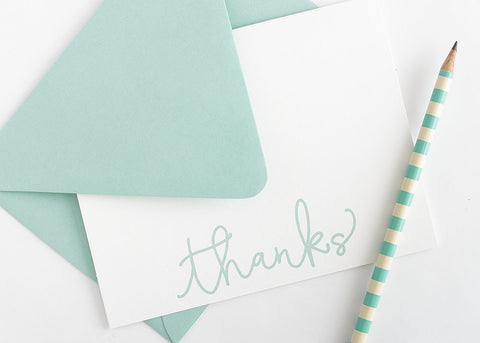 Thank You Notes - Set of 10 Folded Note Cards