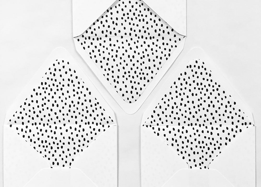 Black and White Polka Dot Envelope Liners - Set of 10