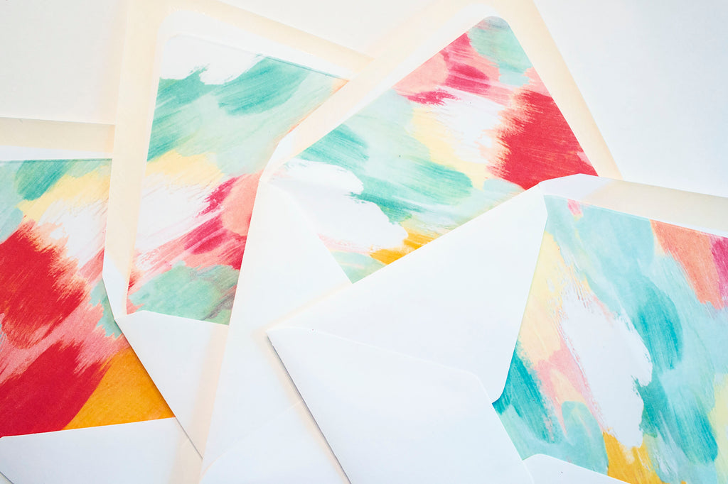 Water Color Envelope Liners - Set of 10