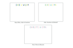 Personalized Stationery - Set of 10 Flat Note Cards