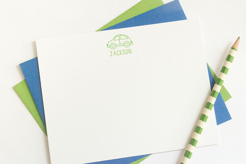 Personalized Stationery - Set of 10 Flat Note Cards