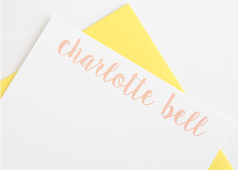 Personalized Stationery - Set of 10 Flat Note Cards