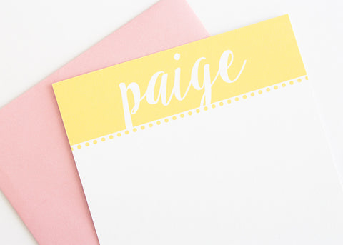 Personalized Stationery - Set of 10 Flat Note Cards