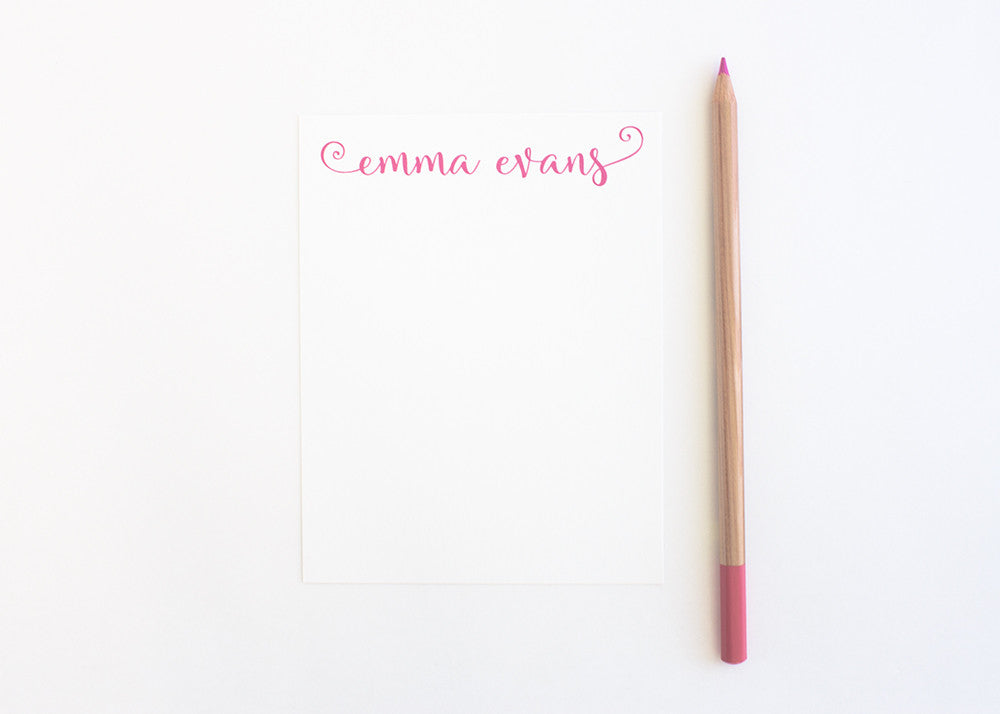 Personalized Stationery - Set of 10 Flat Note Cards