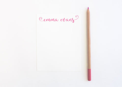 Personalized Stationery - Set of 10 Flat Note Cards