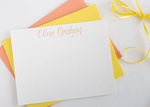 Personalized Stationery - Set of 10 Flat Note Cards