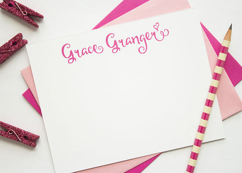 Personalized Stationery - Set of 10 Flat Note Cards