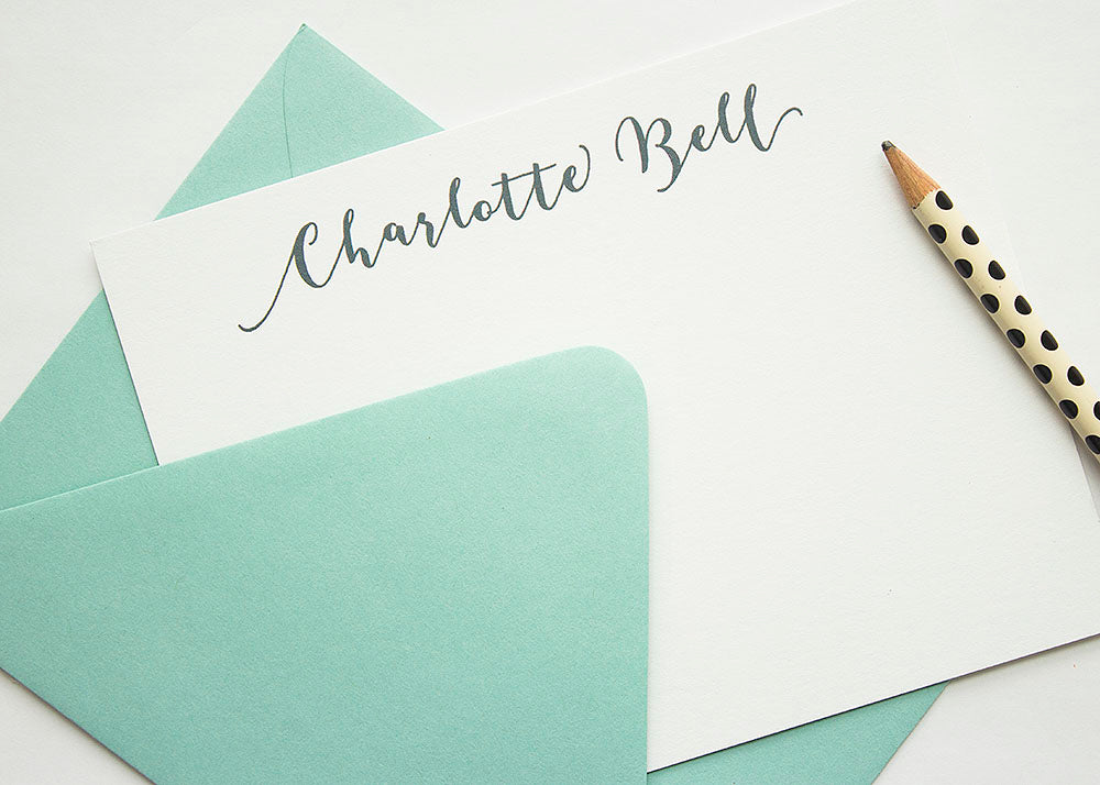 Personalized Stationary Sets of Flat Notecards With Envelopes