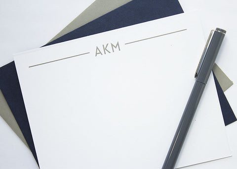 Personalized Stationery - Set of 10 Flat Note Cards