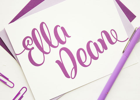 Personalized Stationery - Set of 10 Folded Note Cards
