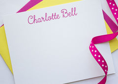 Personalized Stationery - Set of 10 Flat Note Cards