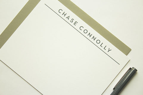 Personalized Stationery - Set of 10 Flat Note Cards