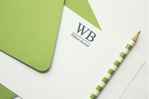 Personalized Stationery - Set of 10 Flat Note Cards