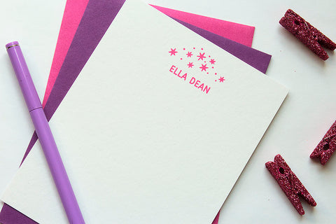 Personalized Stationery - Set of 10 Flat Note Cards