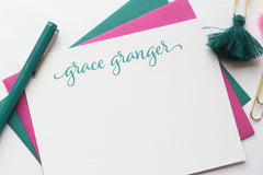 Personalized Stationery - Set of 10 Flat Note Cards