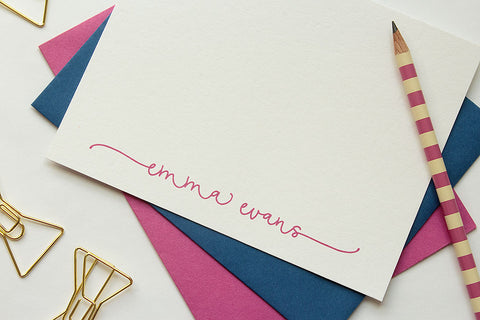 Personalized Stationery - Set of 10 Folded Note Cards