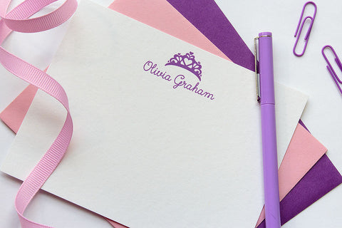 Personalized Stationery - Set of 10 Flat Note Cards