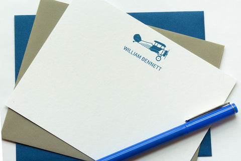 Personalized Stationery - Set of 10 Flat Note Cards