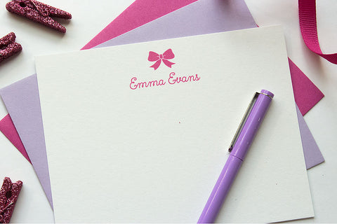 Personalized Stationery - Set of 10 Flat Note Cards