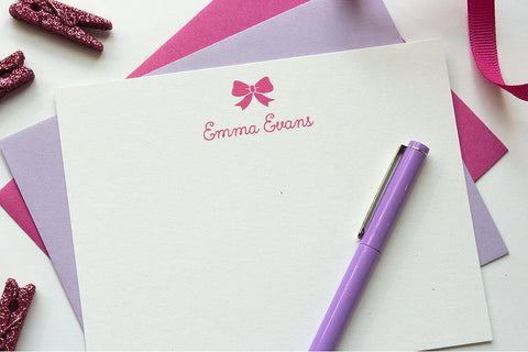 Personalized Stationery - Set of 10 Flat Note Cards