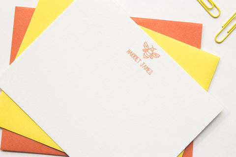 Personalized Stationery - Set of 10 Flat Note Cards