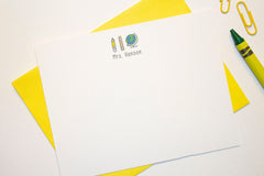 Personalized Stationery - Set of 10 Flat Note Cards