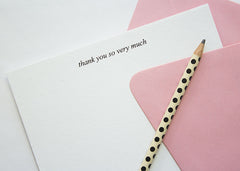 Thank You Notes - Set of 10 Flat Note Cards