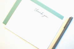 Thank You Notes - Set of 10 Flat Note Cards