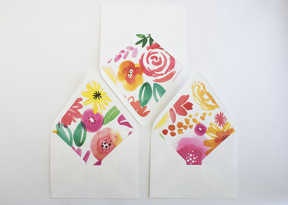 Floral Envelope Liners - Set of 10