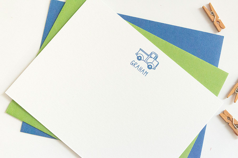 Personalized Stationery - Set of 10 Flat Note Cards